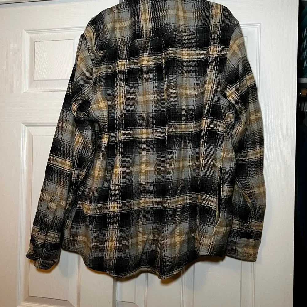 Orvis Men's Plaid Shirt Jacket - Black and Tan
